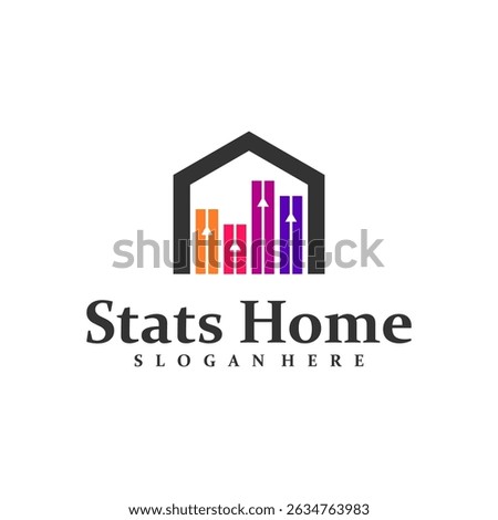 Home Stats logo design concept vector. Stats House Logo Design Template. Creative Symbol. Icon