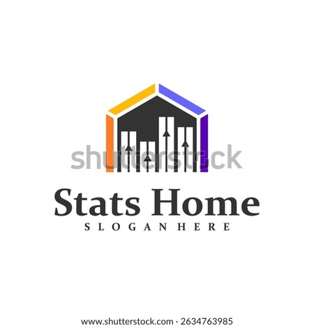 Home Stats logo design concept vector. Stats House Logo Design Template. Creative Symbol. Icon