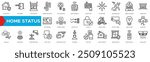 Home Status icon. Home Security, Door Sensor, Window Blinds, Temperature Control and Light Automation
