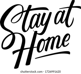 home stay campaign. Protect yourself and others. poster motivasi. handwritten black in white lettering.