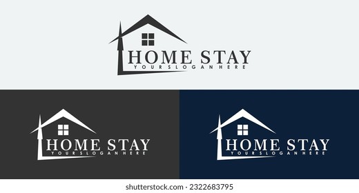 home stay logo design with simple concept