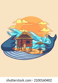 home stay vector print illustratrion