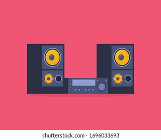 Home stereo flat vector music systems