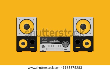 Home stereo flat vector music systems