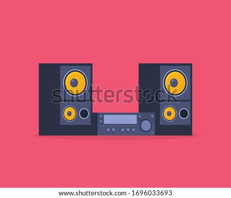 Home stereo flat vector music systems