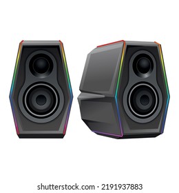 Home stereo system icon cartoon vector. Cd hifi. Party blaster