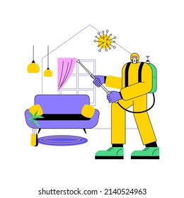 Home Sterilization Services Abstract Concept Vector Illustration. House Cleaning, Surface Sanitizing, Personal Hygiene, Preventing Disease, Coronavirus Outbreak, Home Safety Abstract Metaphor.