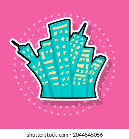 Home sticker, isolated object. Vector illustration.