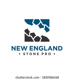 diseño de logotipo de piedra de casa