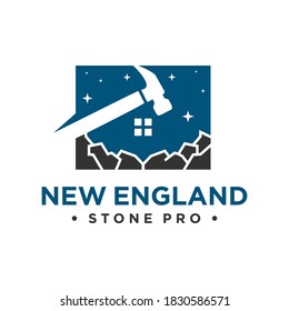 diseño de logotipo de piedra de casa