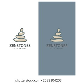 Home Stone Logo  zenstone  balance stone logo with Geometric Arch Design