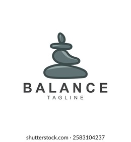 Home Stone Logo  zenstone  balance stone logo with Geometric Arch Design