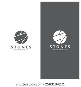 Home Stone Logo  zenstone  balance stone logo with Geometric Arch Design