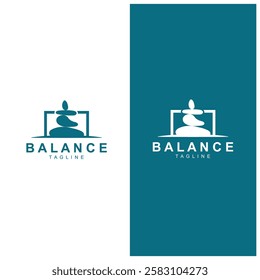 Home Stone Logo  zenstone  balance stone logo with Geometric Arch Design