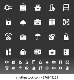 Home storage icons on gray background, stock vector