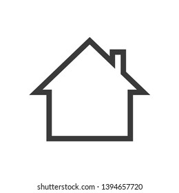 home stroke outline icon vector