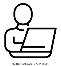 Home student icon outline vector. Online study. Remote school