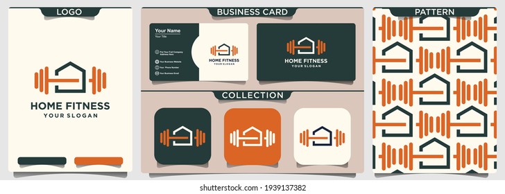 Home studio fitness logo designs vector template