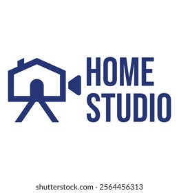 home studio flat minimalist logo design