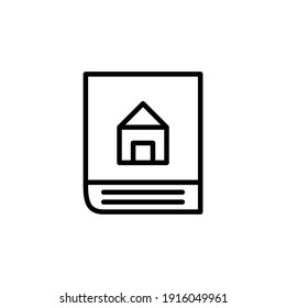 Home study book icon with outline style. Icons for online learning and home study.