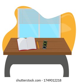 Home study concept. Online class. Self-learning - Vector illustration
