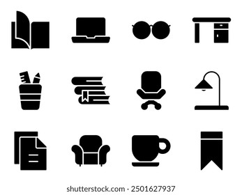 home study icon symbol vector template collection