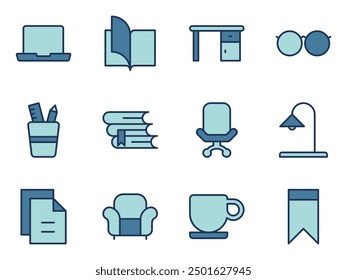 home study icon symbol vector template collection