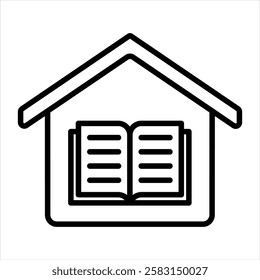 Home Study Outline Icon Vector Illustration