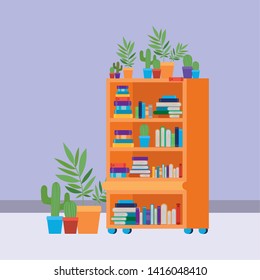 Home study room with books design