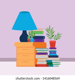 Home study room with books design