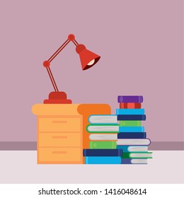 Home study room with books design