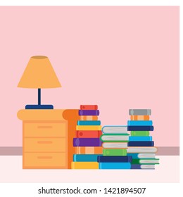 Home study room with books design
