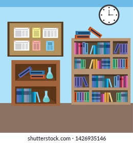 Home study room with books design
