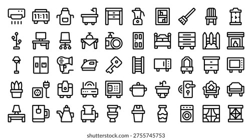 Home Stuff Household Items Everyday Objects Icon Collection