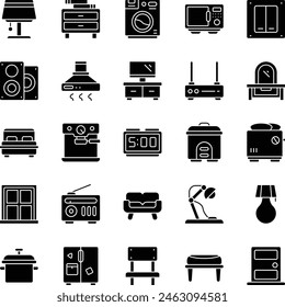 Home stuff icon fil set vector illustration stock