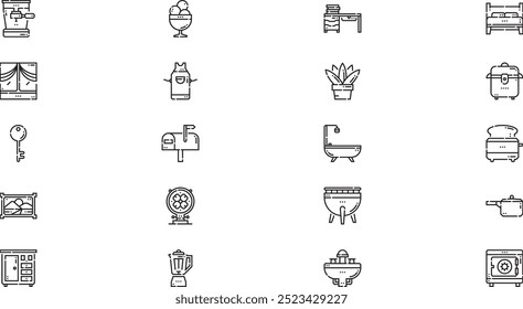 Home stuff icons High-Quality Vector Icons Collection with Editable Stroke. Ideal for Professional and Creative Projects.