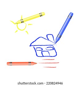 home and sun of the crayon