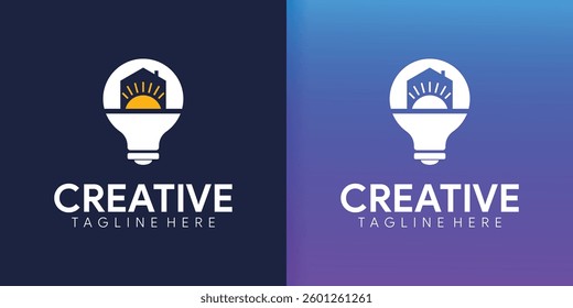 Home sun energy logo design, gradient background