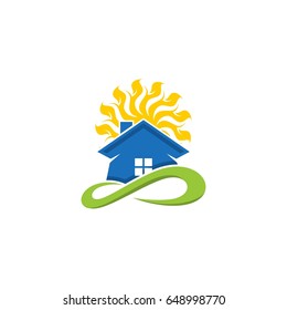 home sun icon vector logo element
