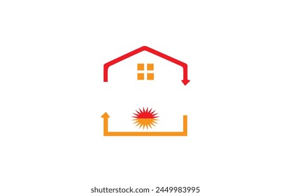 home for sun logo design new modern house usa logo