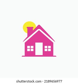 Home with the sun logo icon design