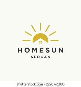 Home sun logo icon design template vector illustration
