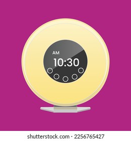 Home sunrise Digital table alarm clock with modern look, table clock vector