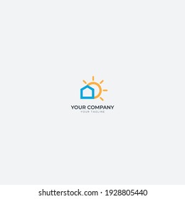 Home and Sunrise logo design