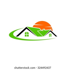 Home Sunset Logo Template 