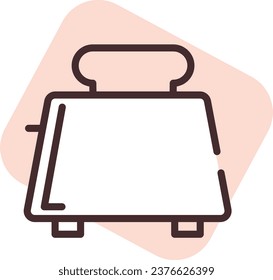 Home supplies toaster, illustration or icon, vector on white background.