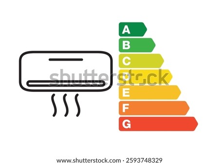 Home Supply with AC Air Conditioner with Environmental Certification Energy Classification Scale Efficiency Class Consumption