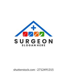 Home surgeon logo design vector. Surgical clinic logo design vector template.