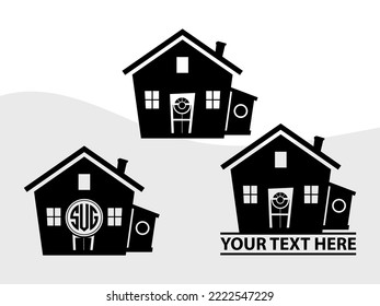 Ilustración de vectores impresos SVG Home