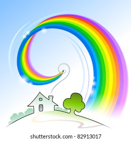 Home Sweet Home- Abstract Rainbow Pencil Series